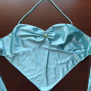 Satin Cinched Halter Scarf Top